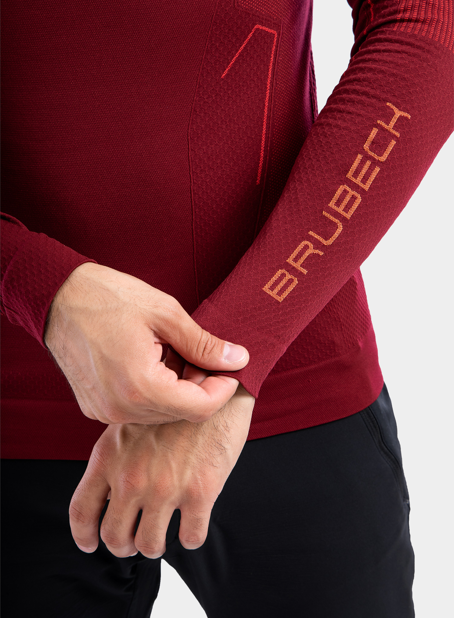 Мужское термобелье футболка с длинным рукавом Brubeck Thermo Nilit бордо - 7