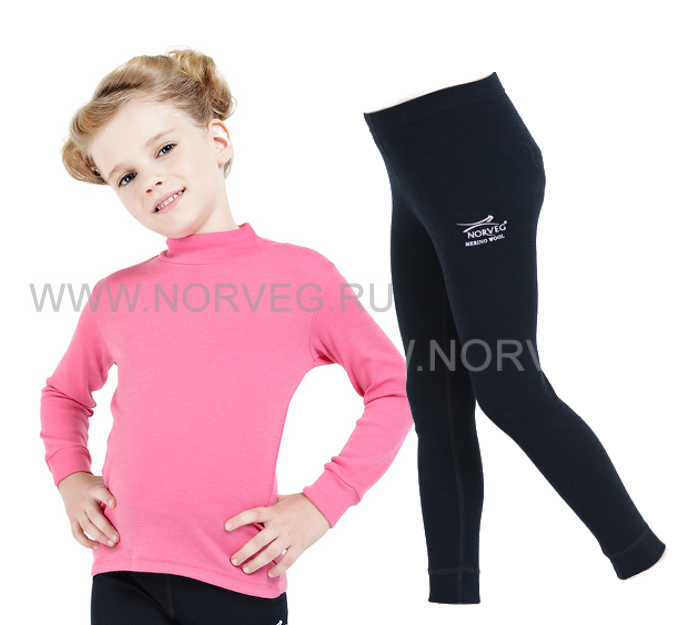 Термобелье комплект из шерсти мериноса Norveg Soft для девочек
