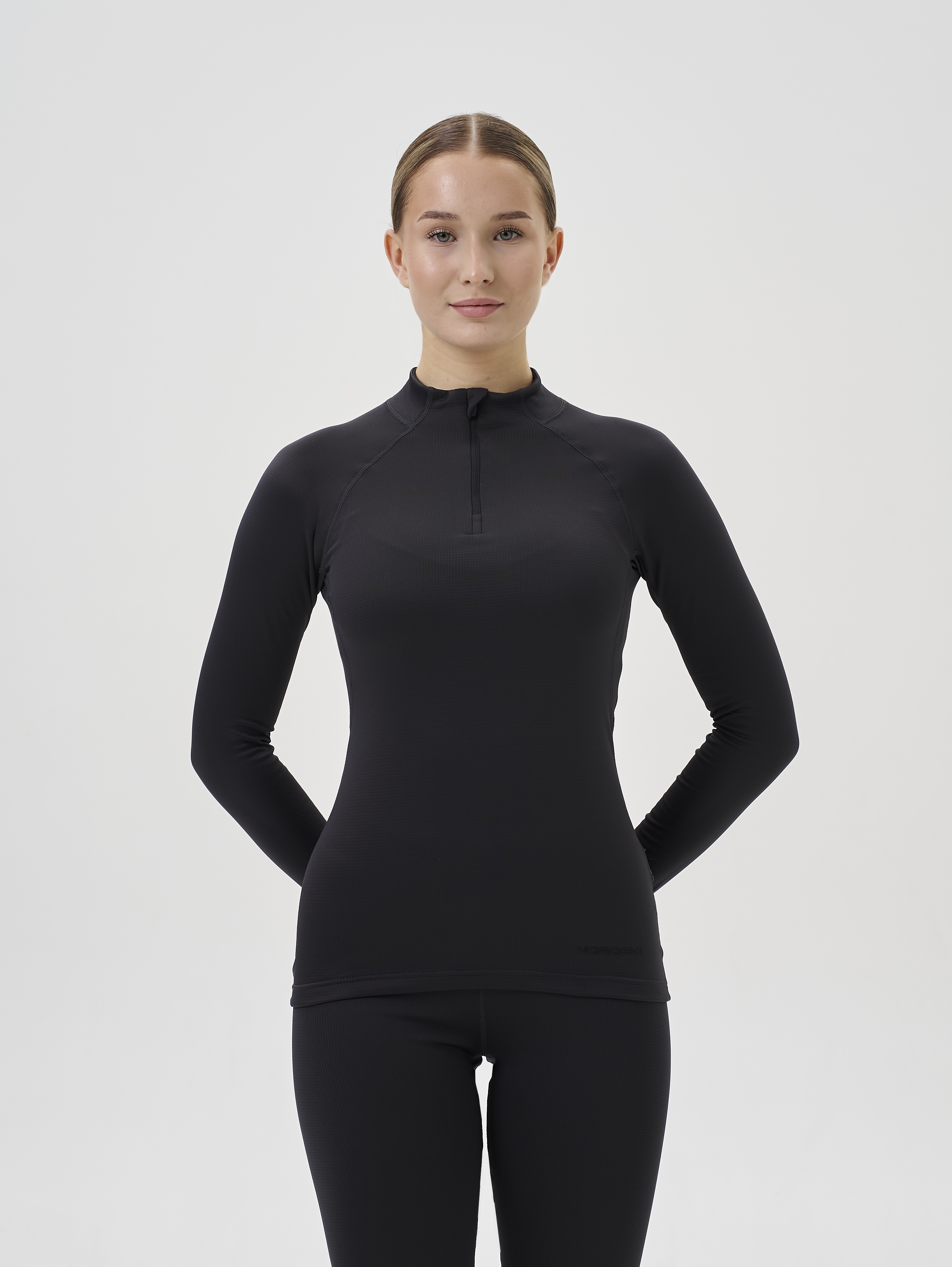 Женский спортивный термолонгслив Nordski Intense Half Zip grey - 2