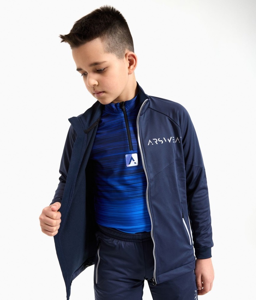 Детская лыжная куртка Arswear Softshell Base Kids темно-синяя - 4