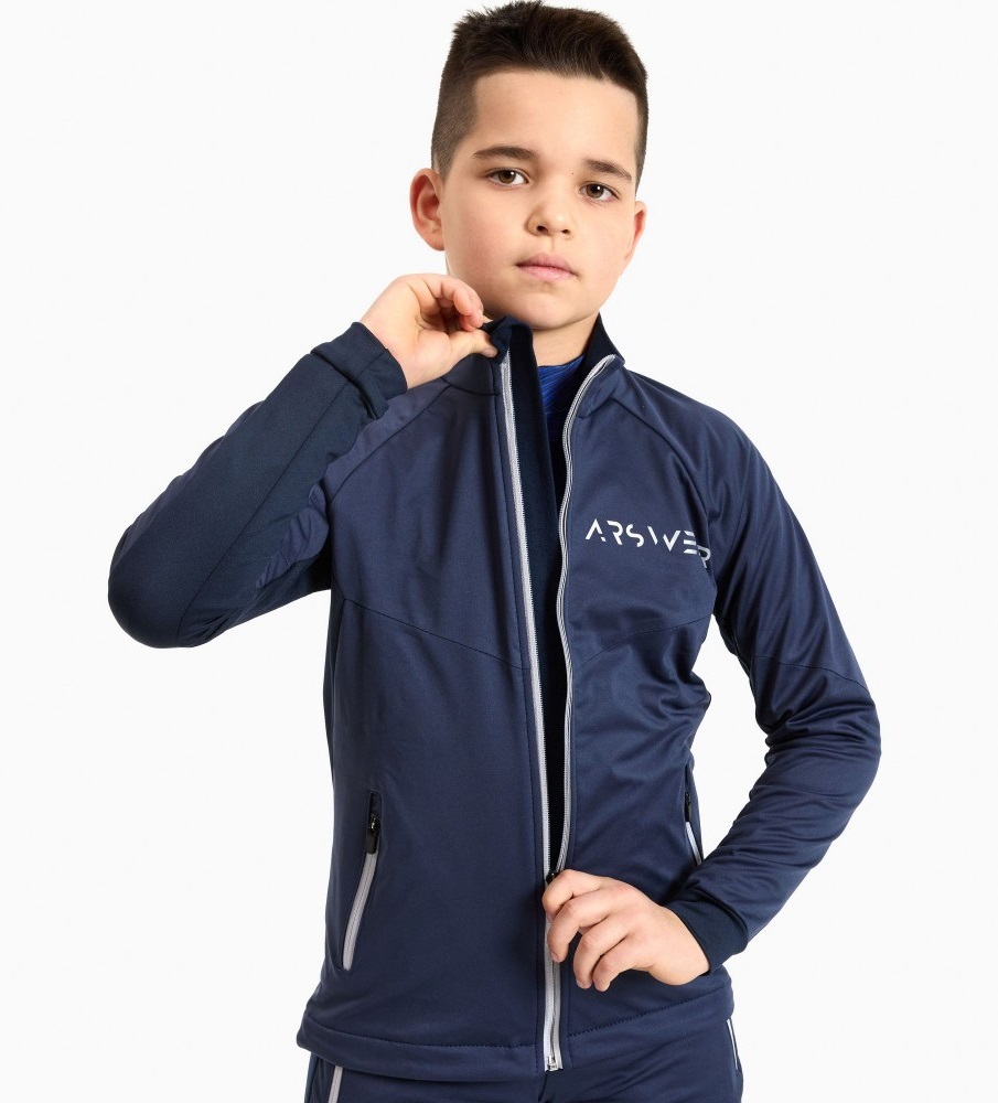 Детская лыжная куртка Arswear Softshell Base Kids темно-синяя - 2