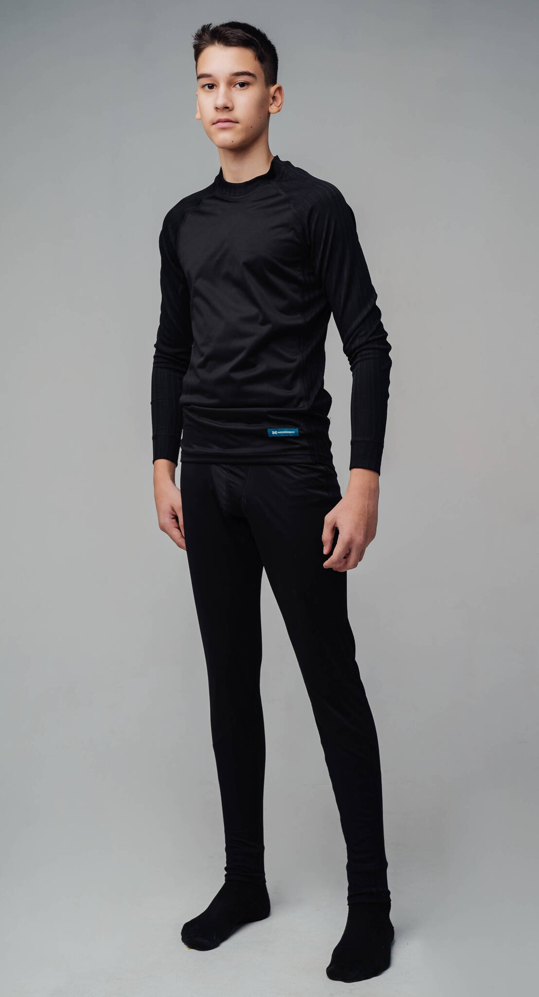 Nordski Active PRO WS детский комплект ветрозащитного термобелья черный