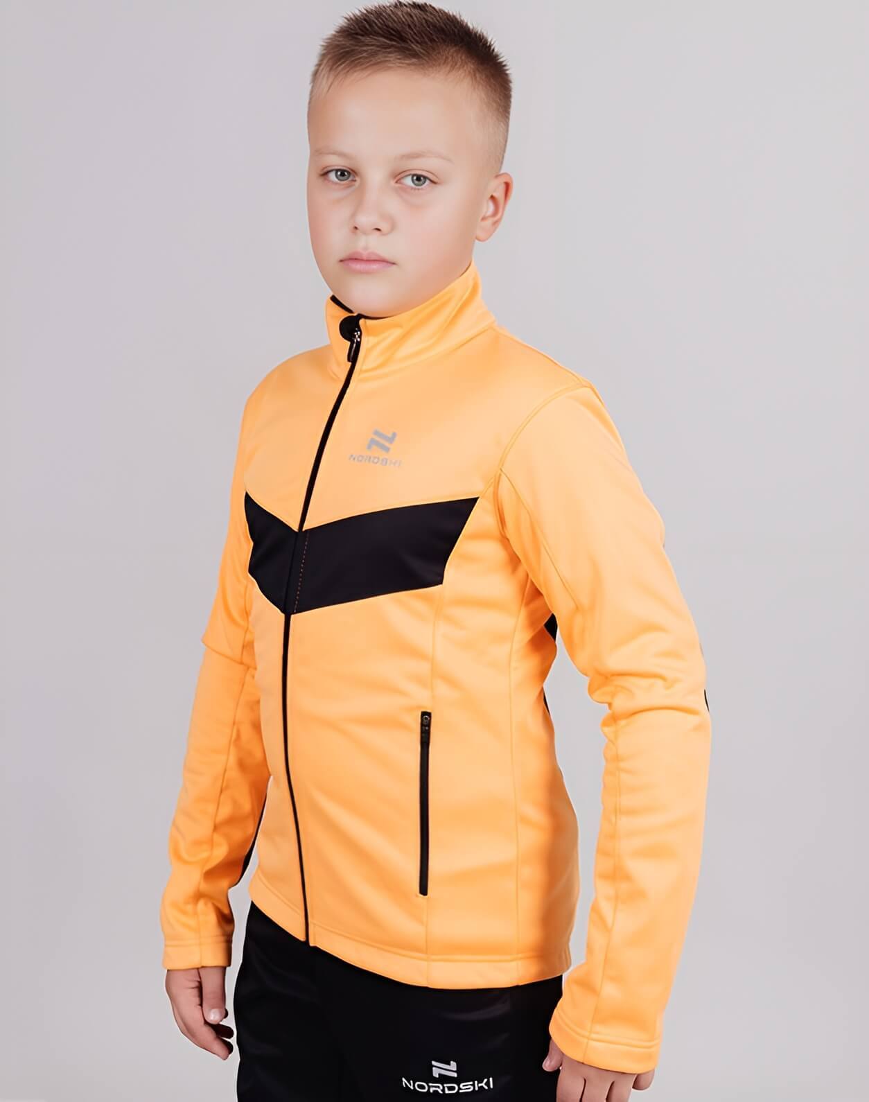Детская утепленная разминочная куртка Nordski Jr Base orange - 3