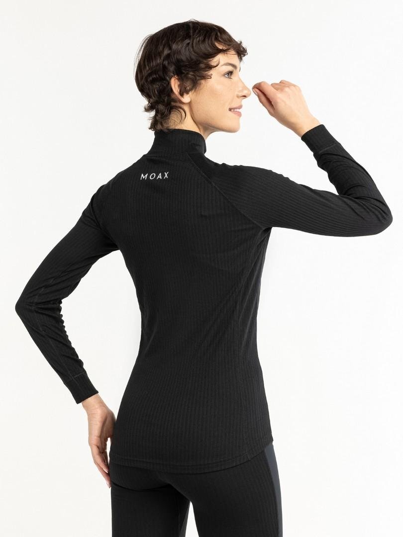 Женская терморубашка с ветрозащитой Moax Race Wind LS черная - 5