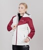 Теплая лыжная куртка женская Nordski Premium Sport cream-wine - 2