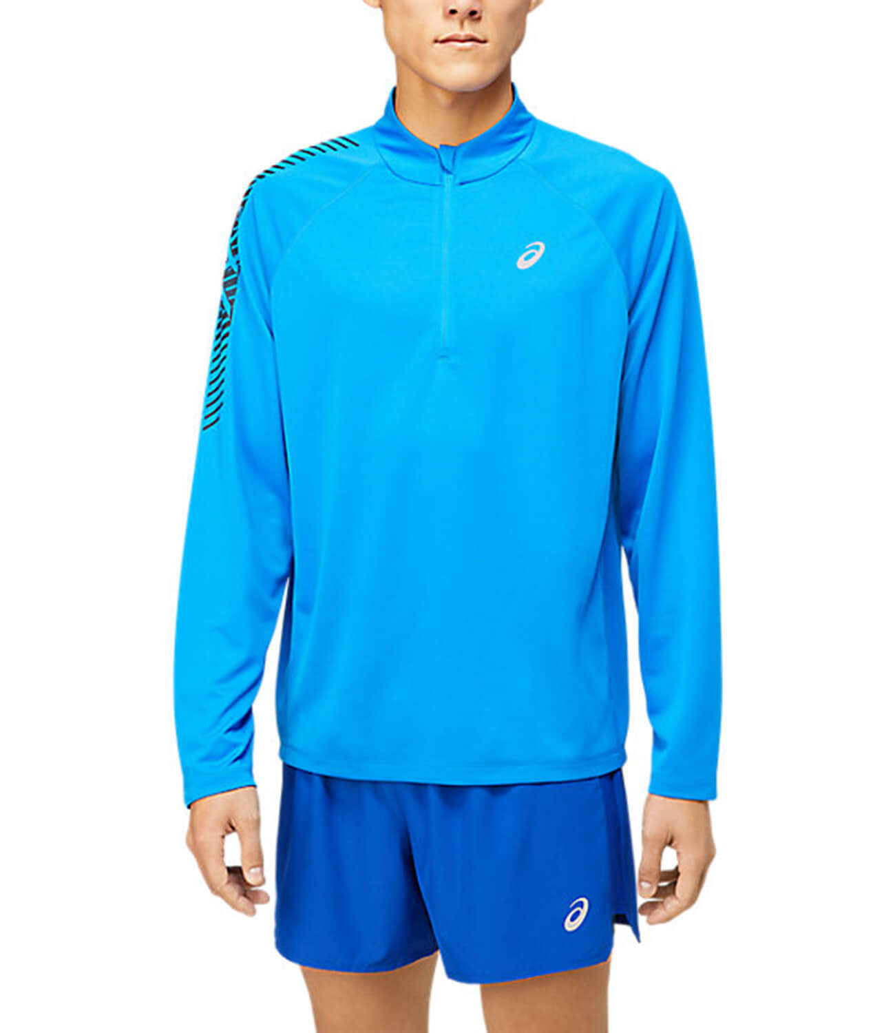 Asics Icon Ls 1/2 Zip футболка с длинным рукавом мужская голубая