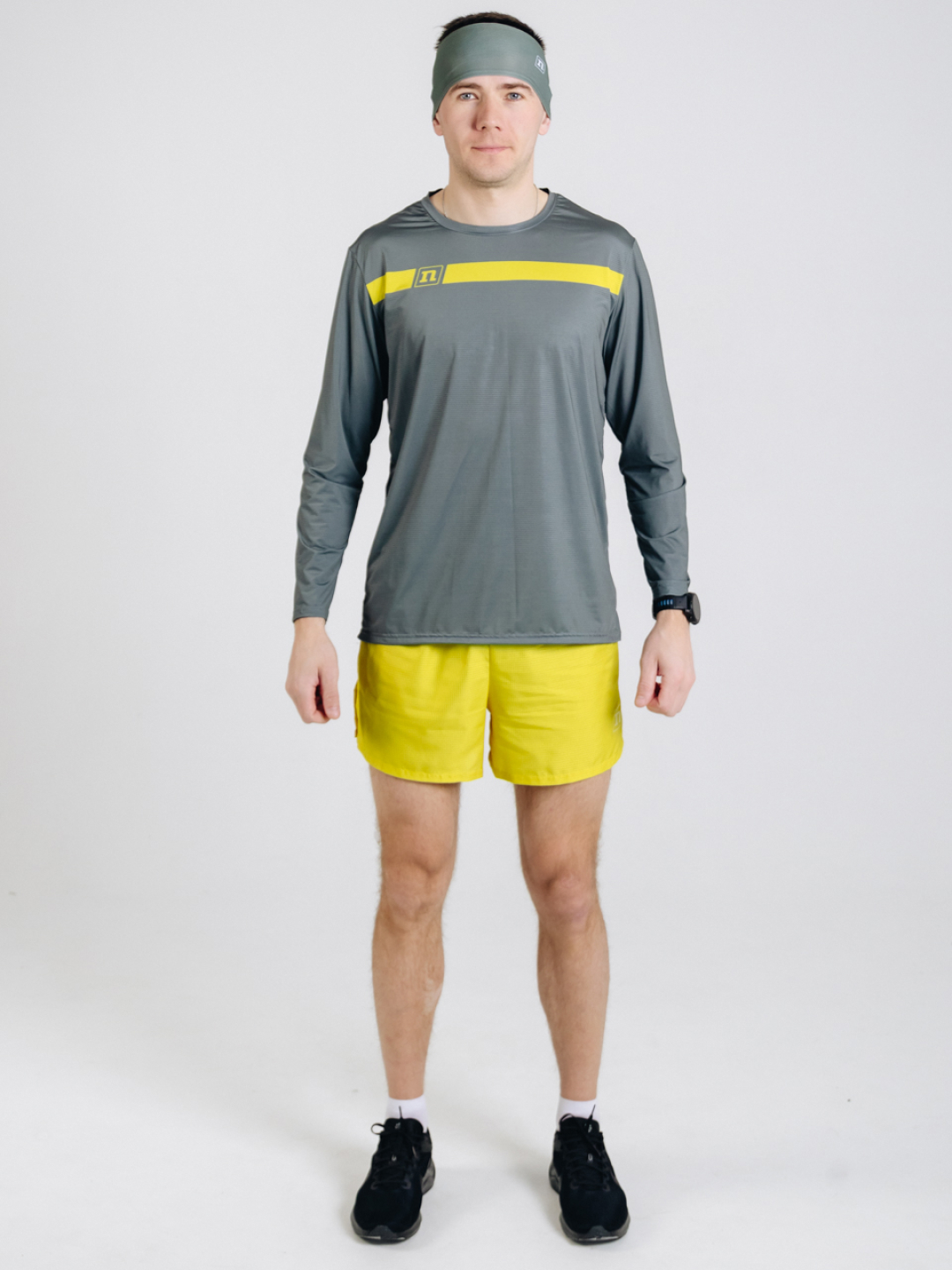 Тренировочный лонгслив Noname Miler LS UX 25 grey-yellow - 7