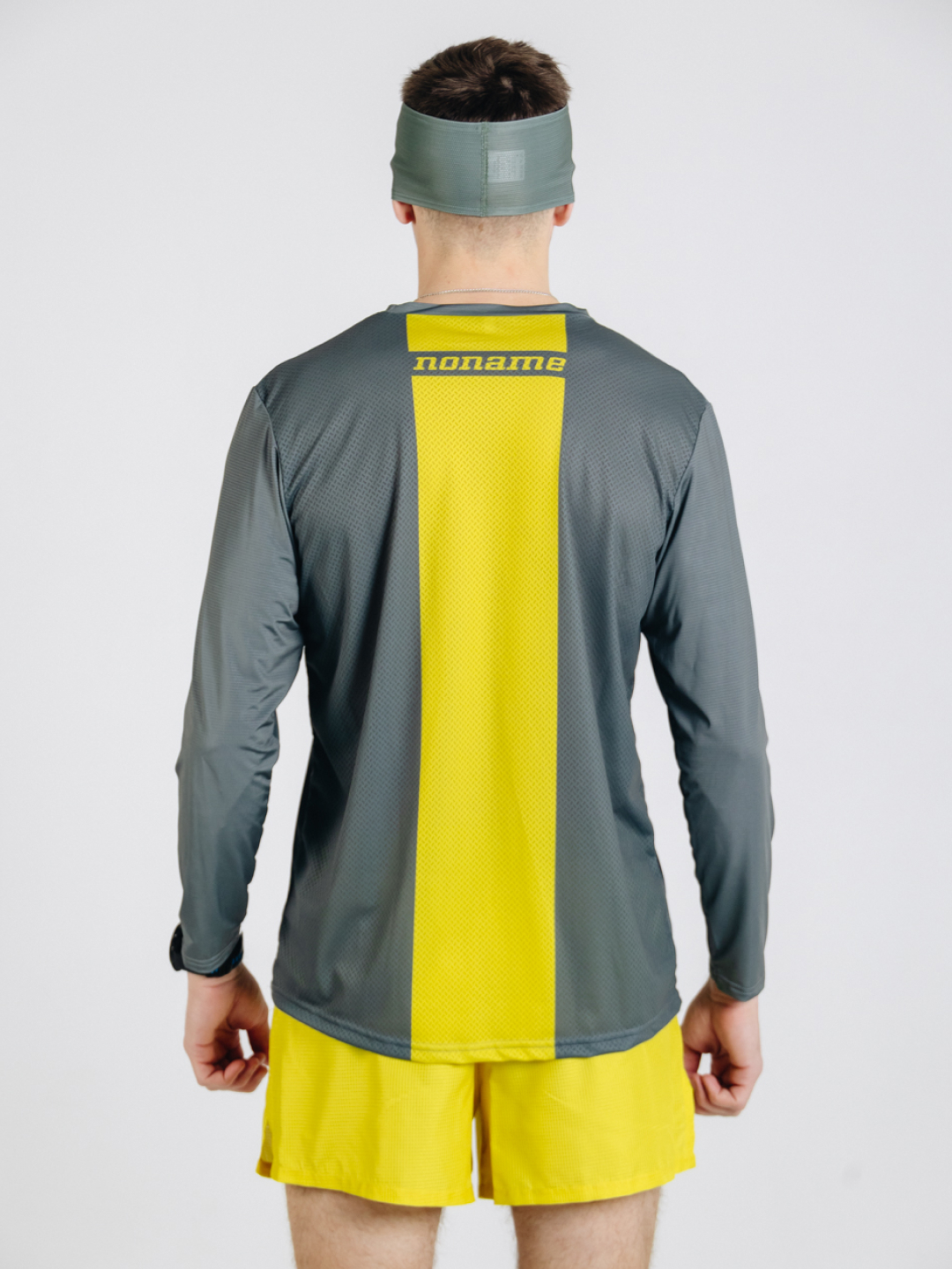 Тренировочный лонгслив Noname Miler LS UX 25 grey-yellow - 3