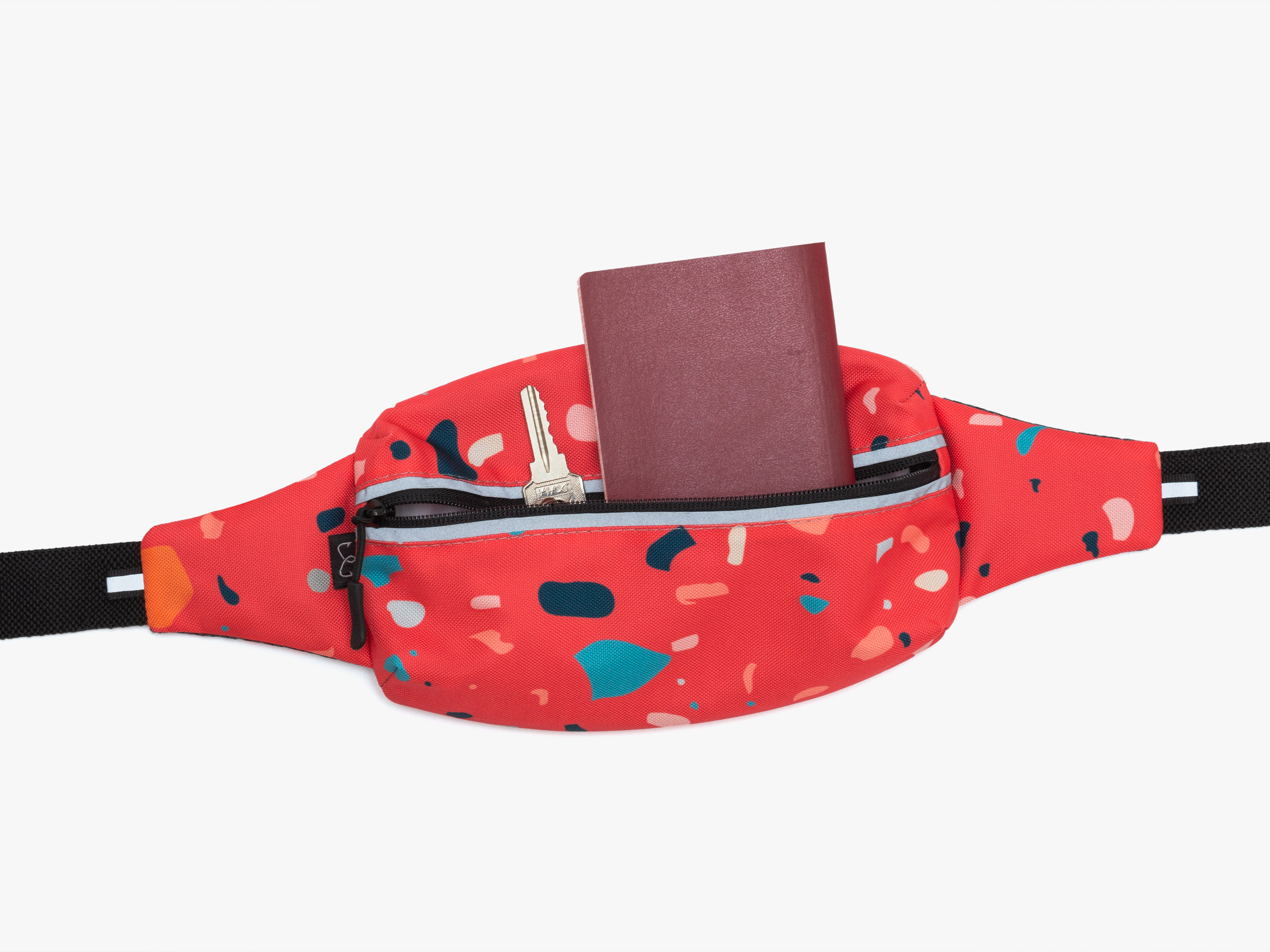 Поясная сумка для бега Enklepp Marathon Waist Bag red terrazzo - 5