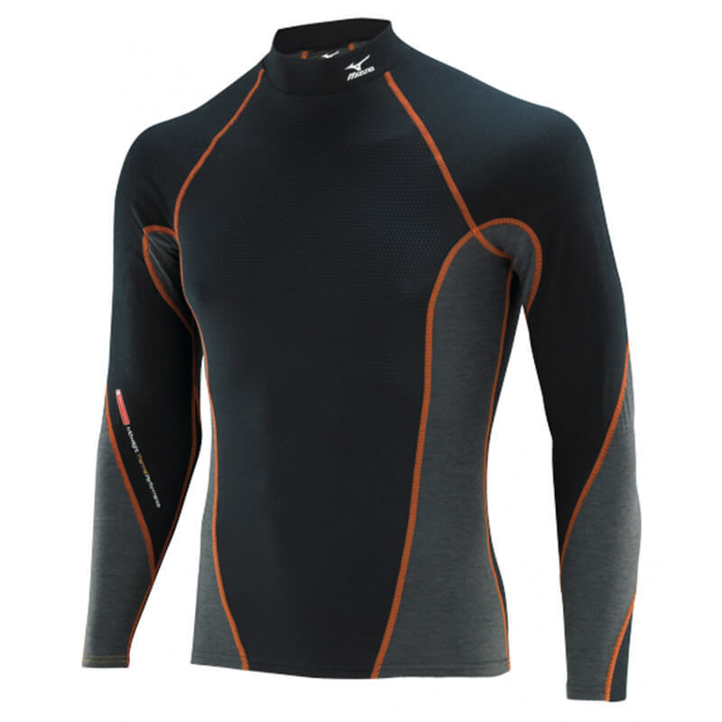 Mizuno Virtual Body High Neck термобелье рубашка мужская черная-серая